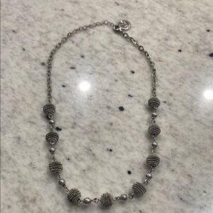 Crown TRIFARI Designer Signed Silver Tone 17” Retro Necklace Silver Necklace